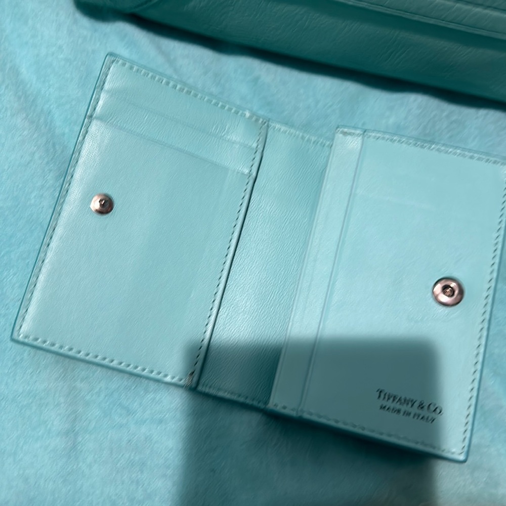 Tiffany bag and matching credit card wallet that is just too small for me.